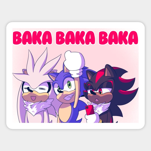 Triple Baka Hedgehogs Magnet by angelicneonanime